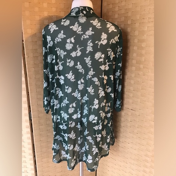 Always Indigo polyester light weight flowy cardigan/cover up Large - Picture 2 of 4